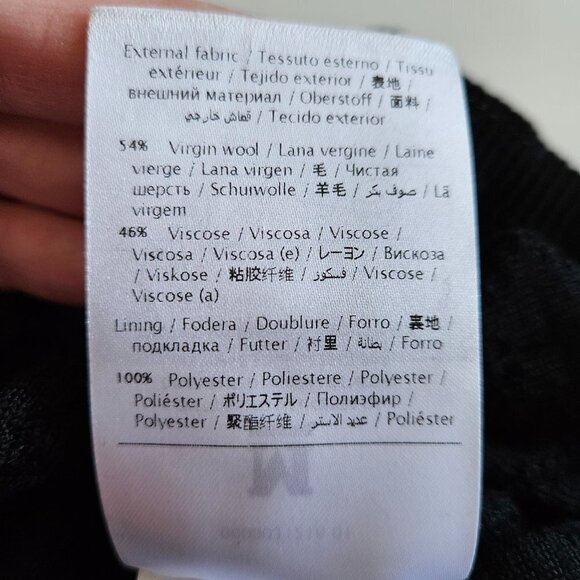 M Missoni Wool Blend Dress 40/S Black Signature Pattern LS V Neck Bar Clasp Midi - Picture 8 of 16